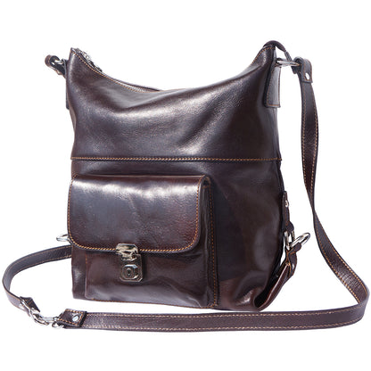 Barbara Convertible Leather Shoulder and Backpack Bag - Made In Italy
