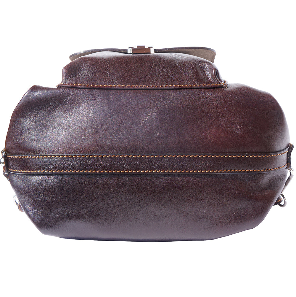 Barbara Convertible Leather Shoulder and Backpack Bag - Made In Italy