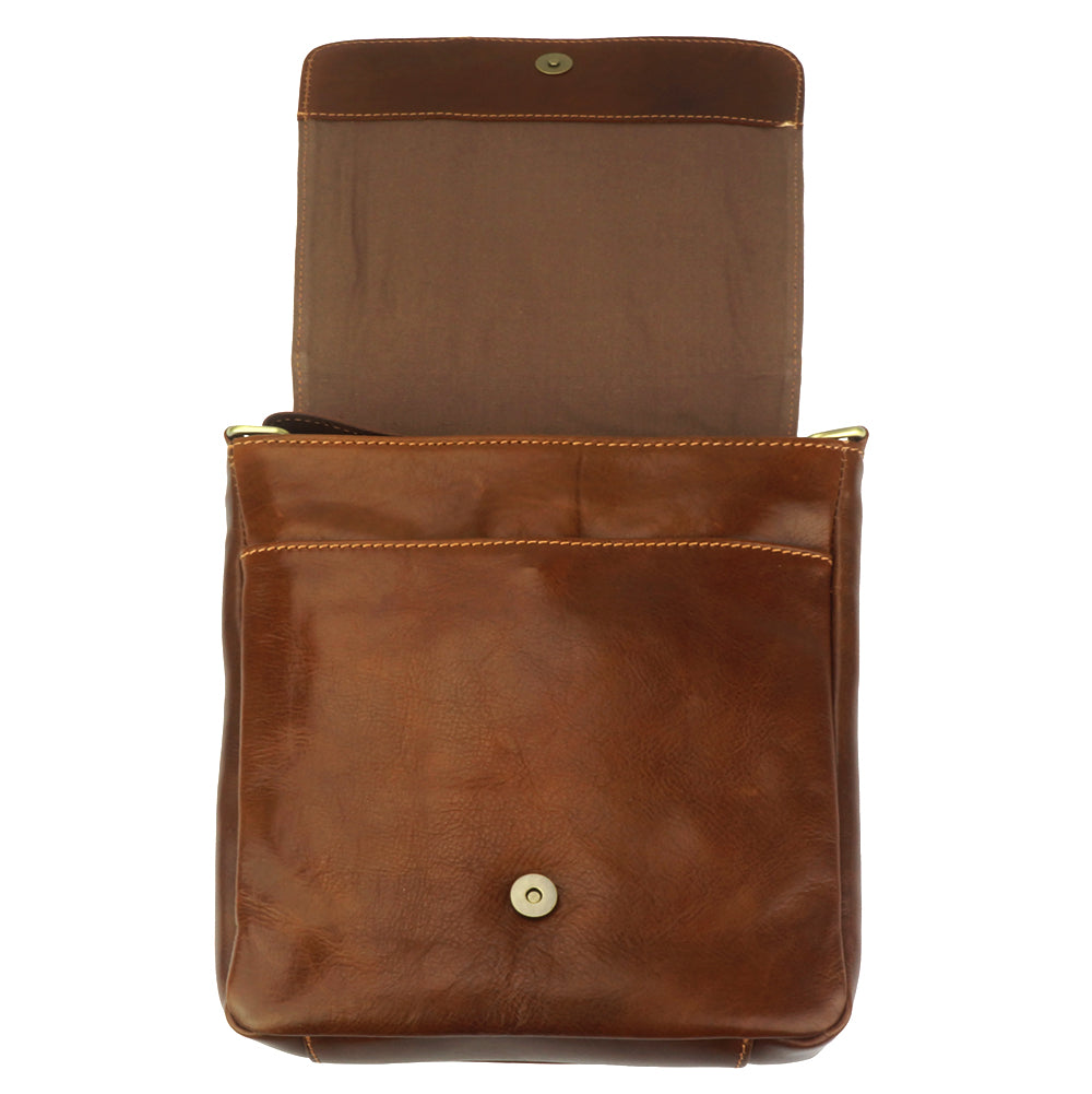 Messenger Amico with genuine leather - Made In Italy