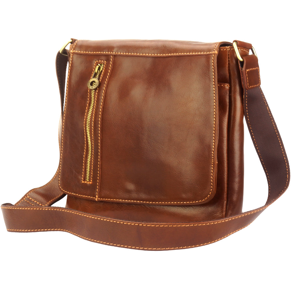Messenger Amico with genuine leather - Made In Italy