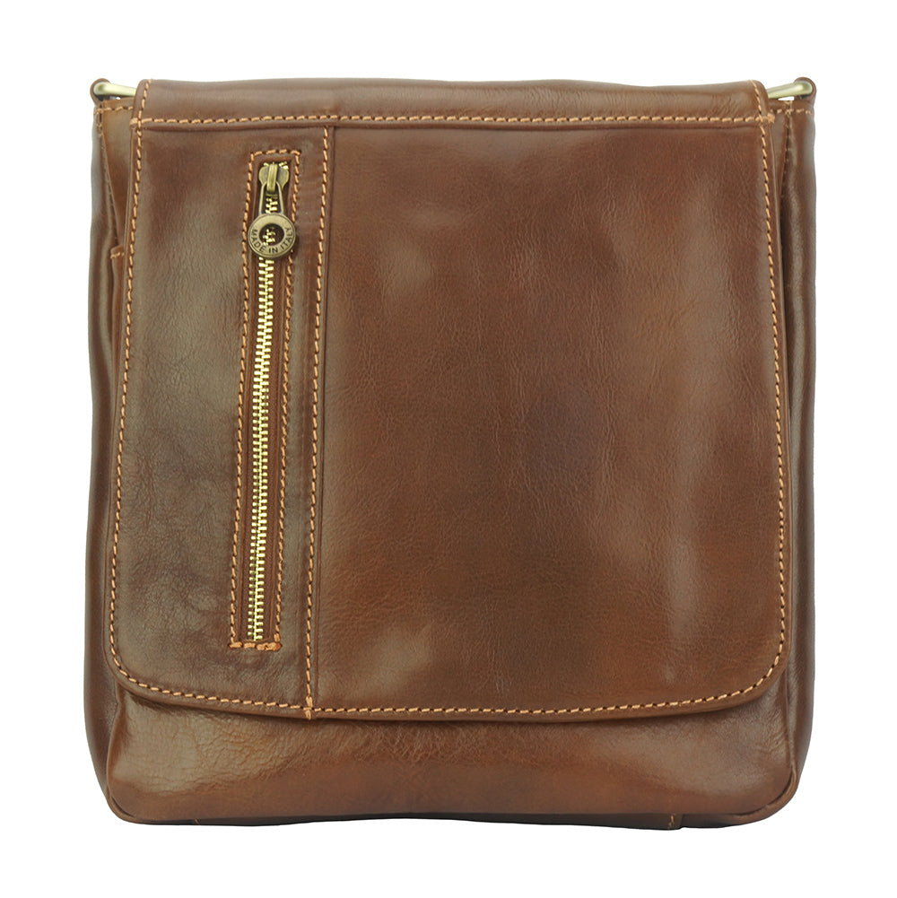 Messenger Amico with genuine leather - Made In Italy