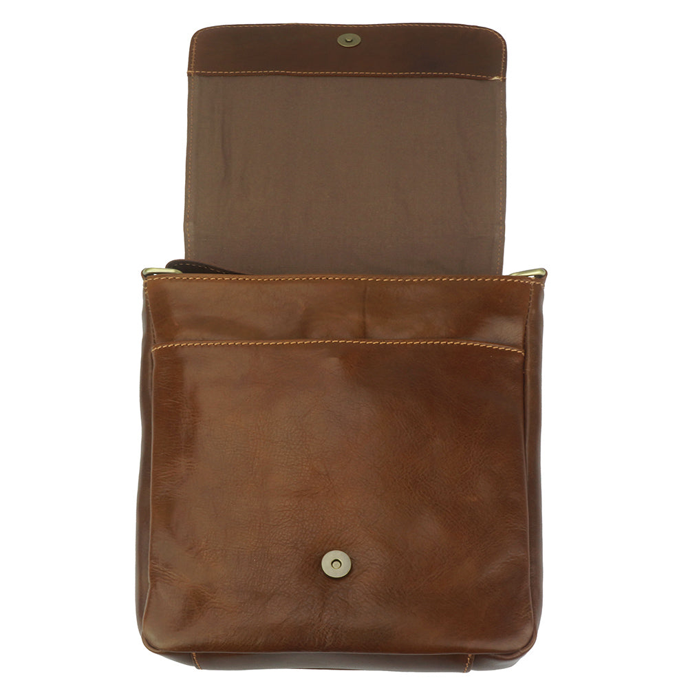 Messenger Amico with genuine leather - Made In Italy