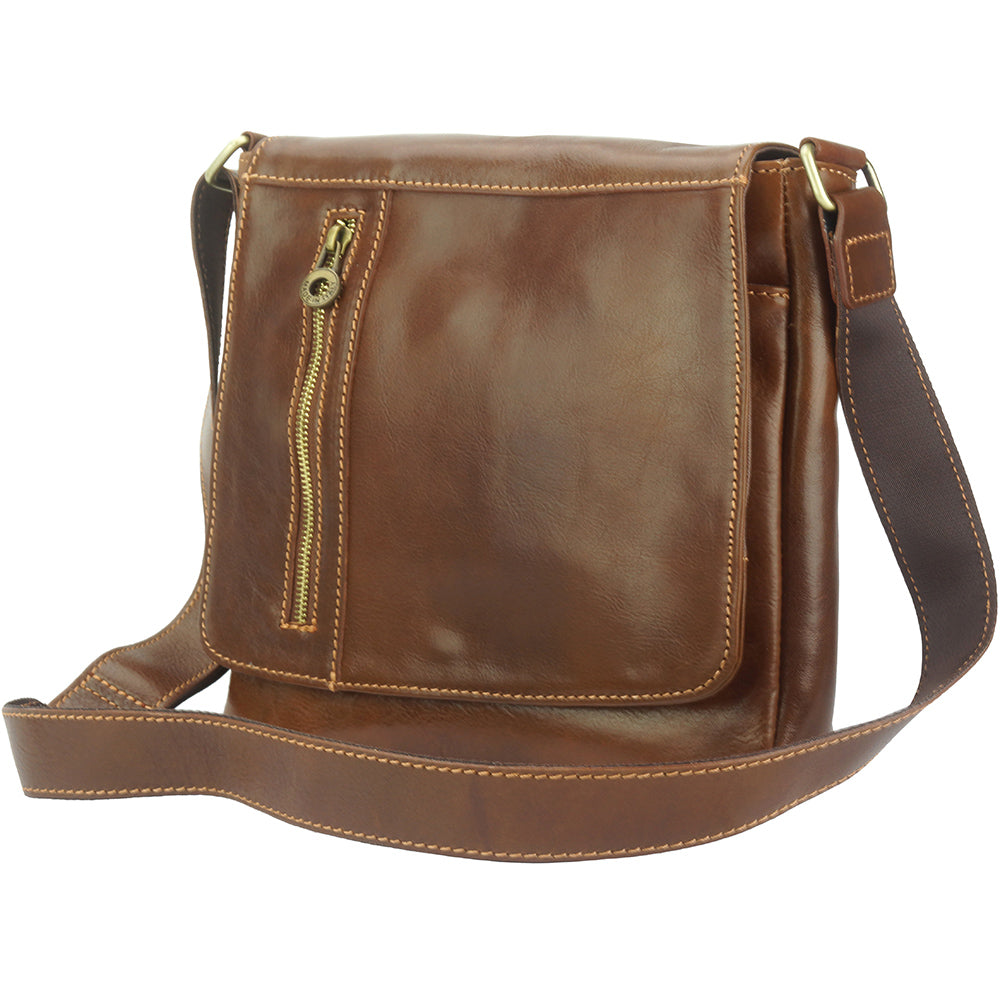 Messenger Amico with genuine leather - Made In Italy