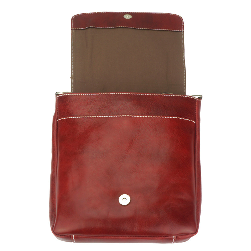 Messenger Amico with genuine leather - Made In Italy