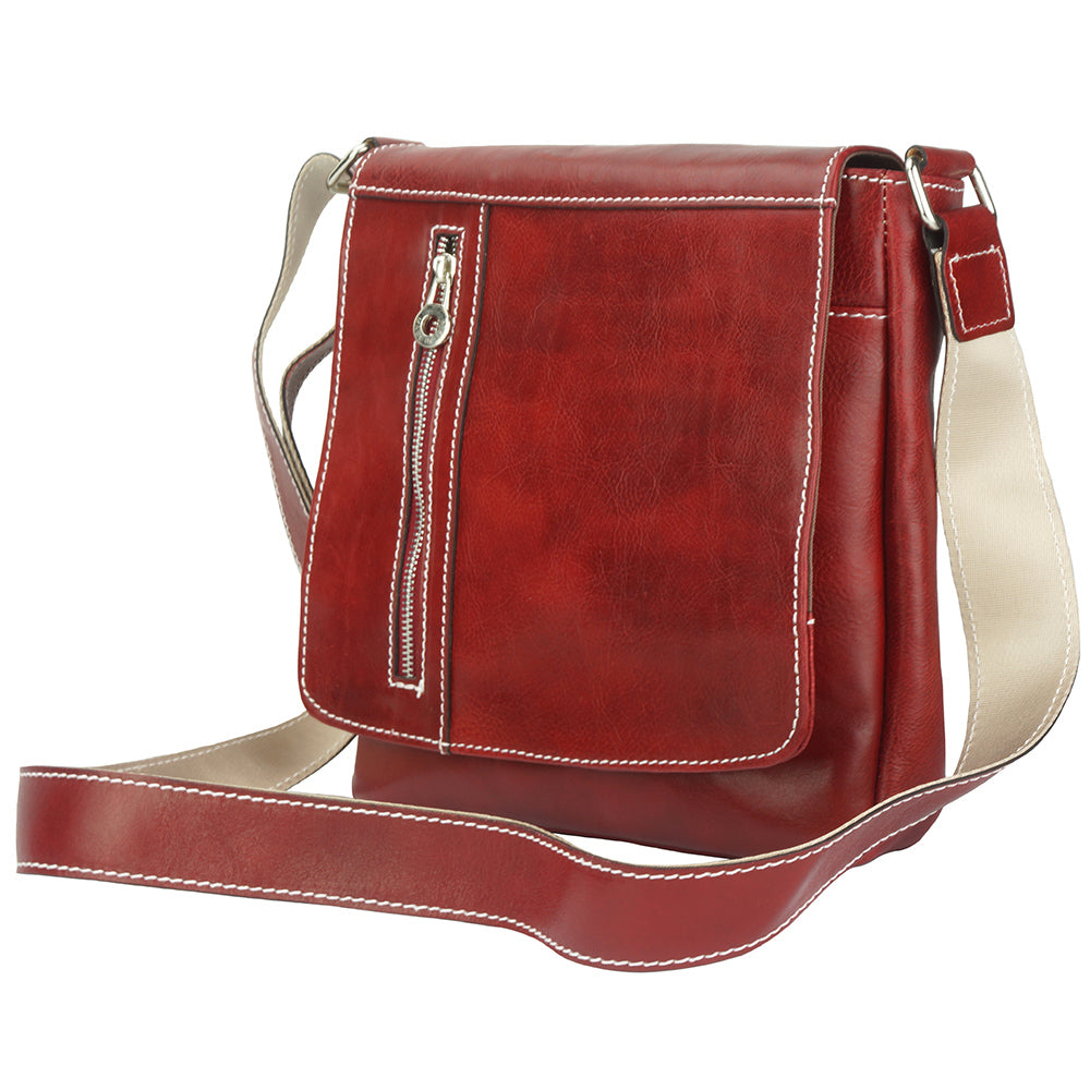 Messenger Amico with genuine leather - Made In Italy