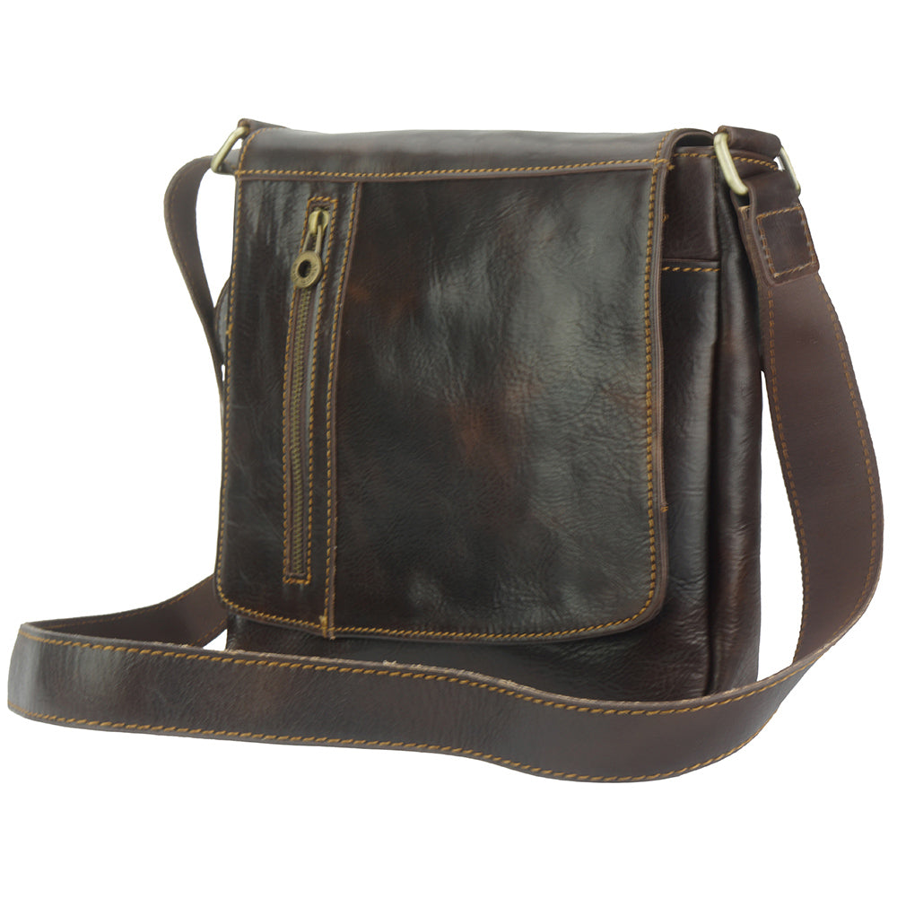 Messenger Amico with genuine leather - Made In Italy
