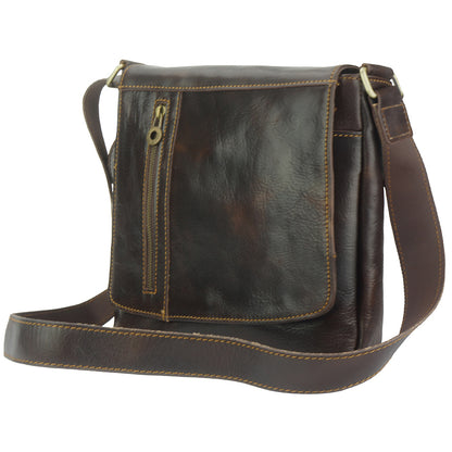 Messenger Amico with genuine leather - Made In Italy