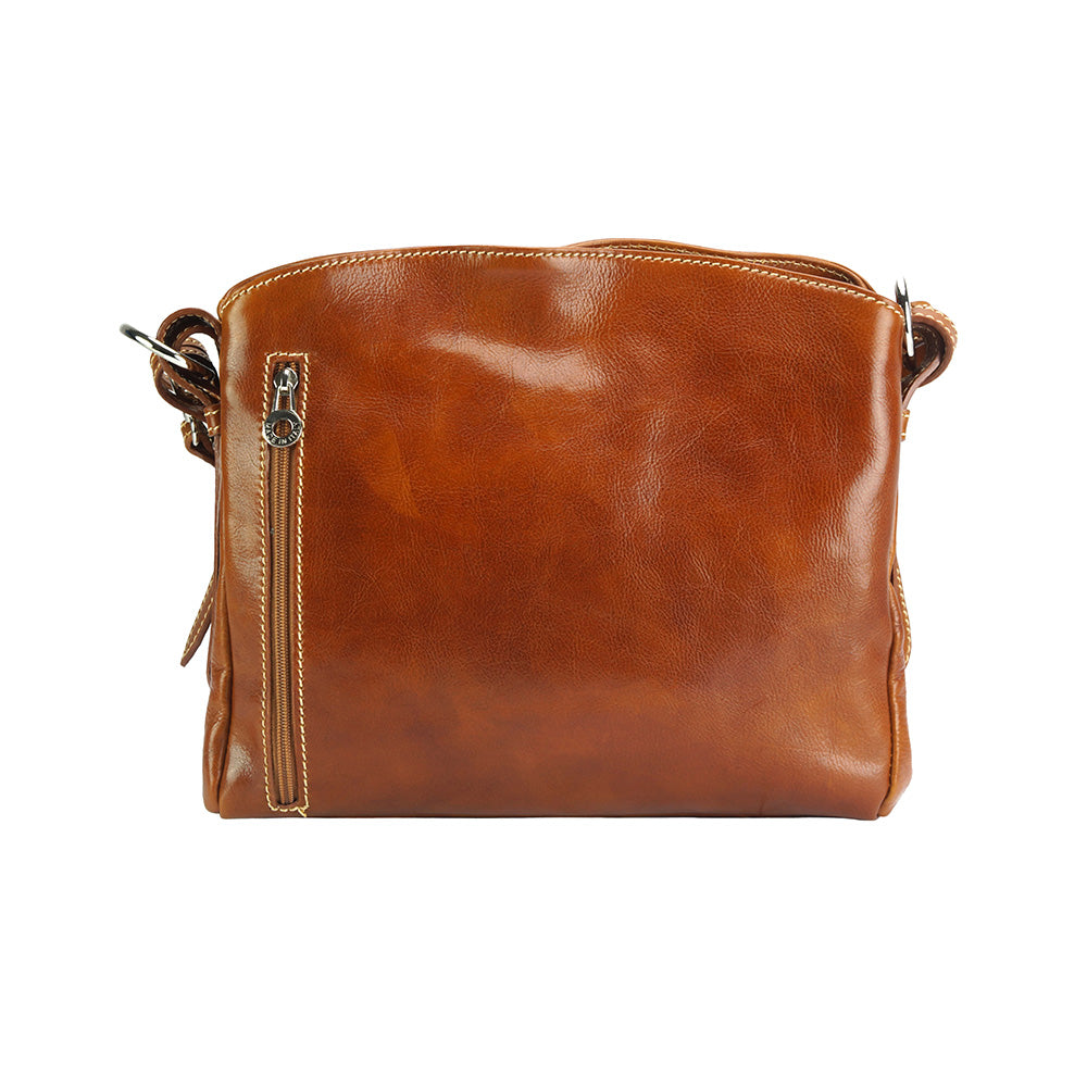 Viviana V Vegetable Tanned Cow Leather Shoulder Bag - Made In Italy