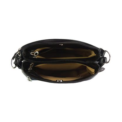 Viviana V Vegetable Tanned Cow Leather Shoulder Bag - Made In Italy