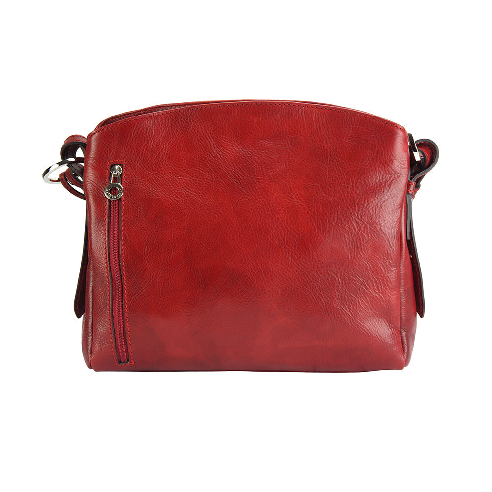 Viviana V Vegetable Tanned Cow Leather Shoulder Bag - Made In Italy