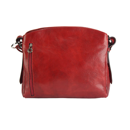 Viviana V Vegetable Tanned Cow Leather Shoulder Bag - Made In Italy