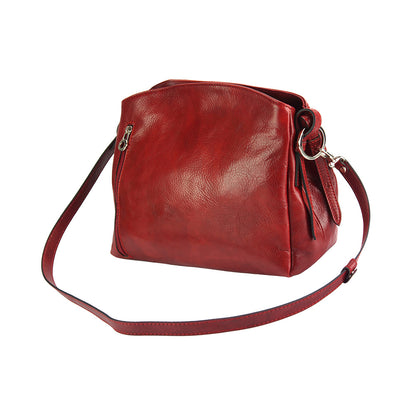 Viviana V Vegetable Tanned Cow Leather Shoulder Bag - Made In Italy