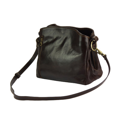Viviana V Vegetable Tanned Cow Leather Shoulder Bag - Made In Italy