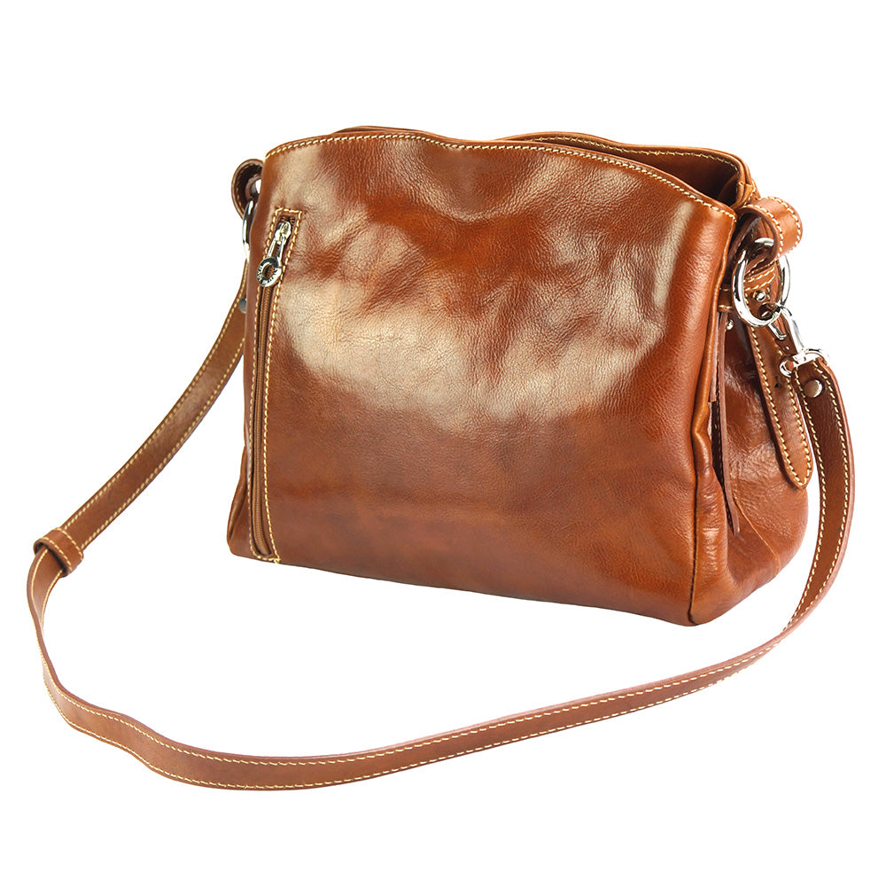 Viviana V Cow Leather Crossbody Bag - Made In Italy