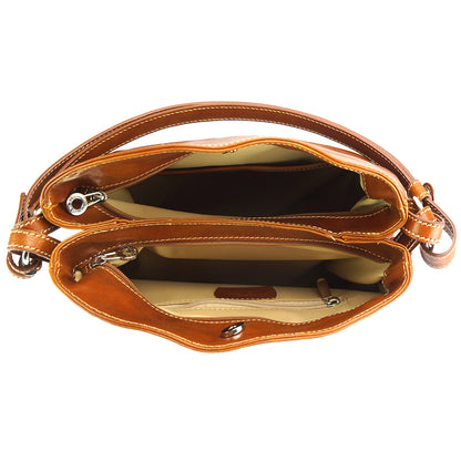 Viviana V Cow Leather Crossbody Bag - Made In Italy