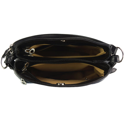 Viviana V Cow Leather Crossbody Bag - Made In Italy