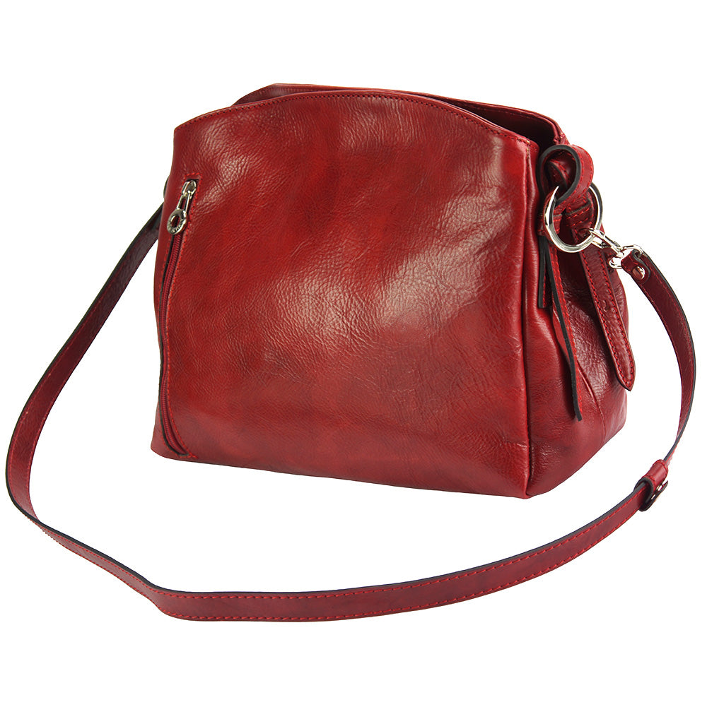 Viviana V Cow Leather Crossbody Bag - Made In Italy
