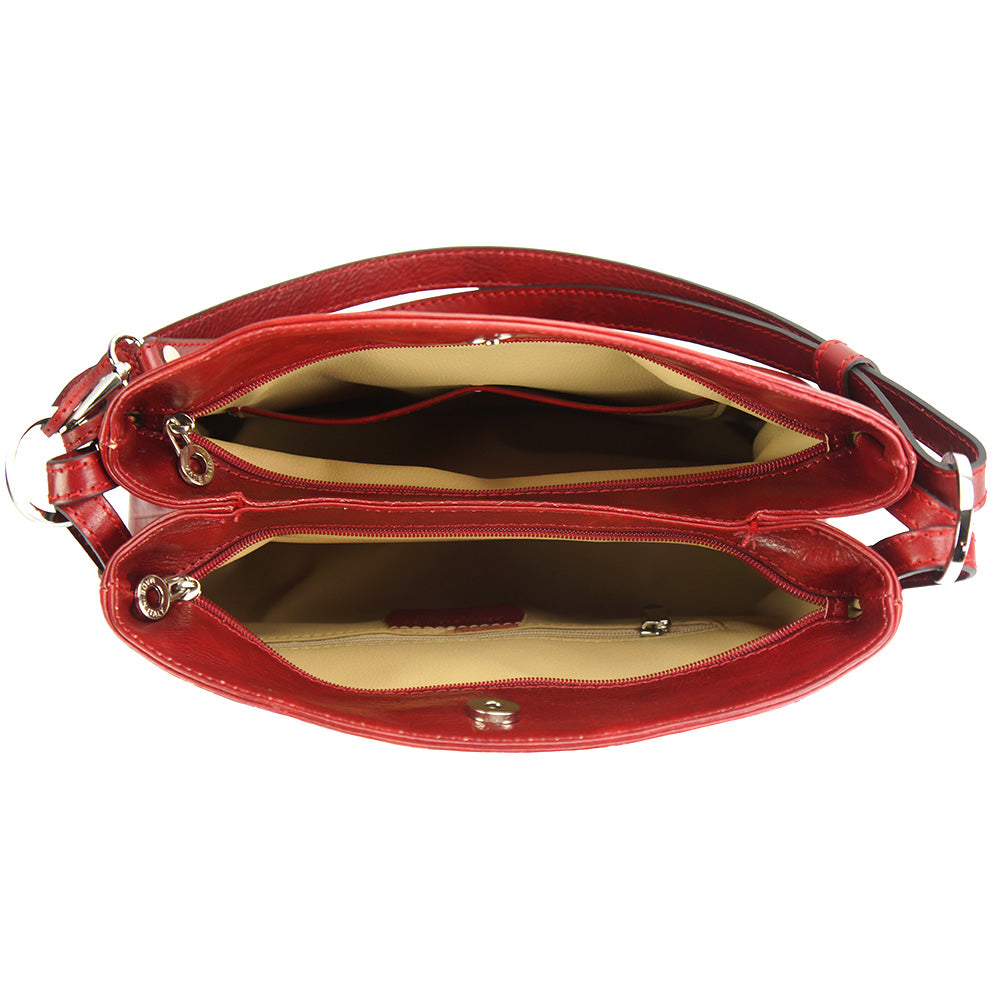 Viviana V Cow Leather Crossbody Bag - Made In Italy