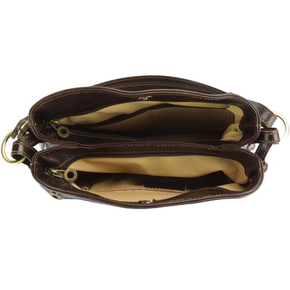 Viviana V Cow Leather Crossbody Bag - Made In Italy