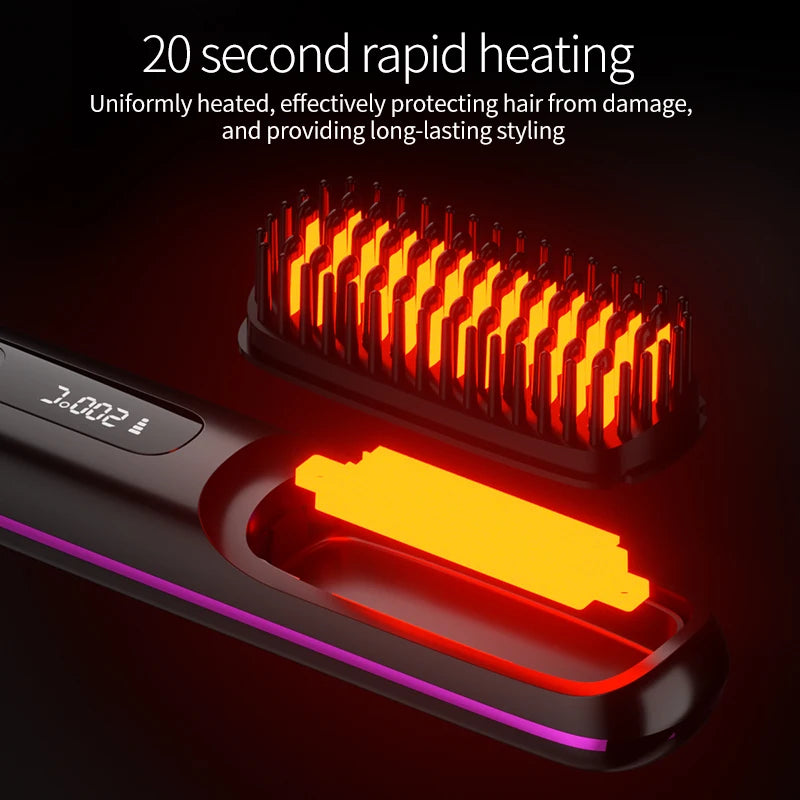 Home Travel Wireless Straightener, Digital Adjustable Styling Tool, Women&