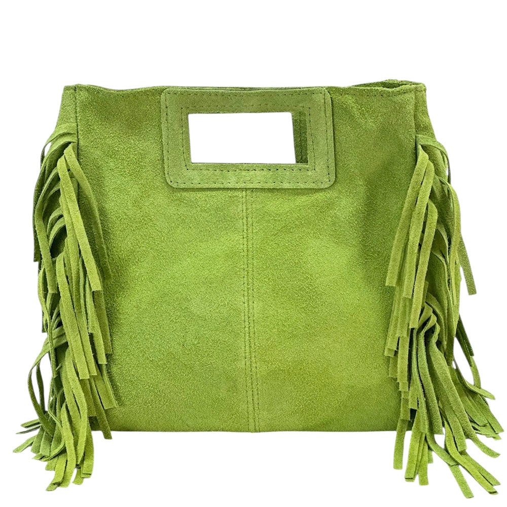 Solaio Cow Leather Fringe Handbag - Made In Italy