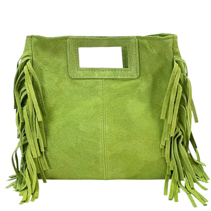 Solaio Cow Leather Fringe Handbag - Made In Italy