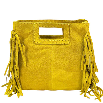 Solaio Cow Leather Fringe Handbag - Made In Italy
