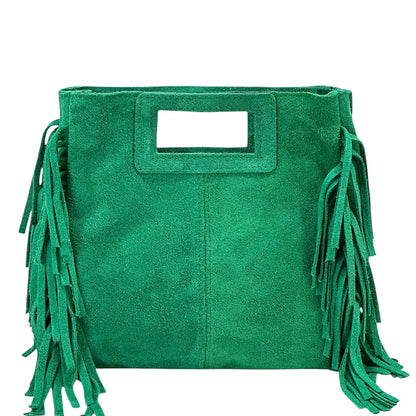 Solaio Cow Leather Fringe Handbag - Made In Italy