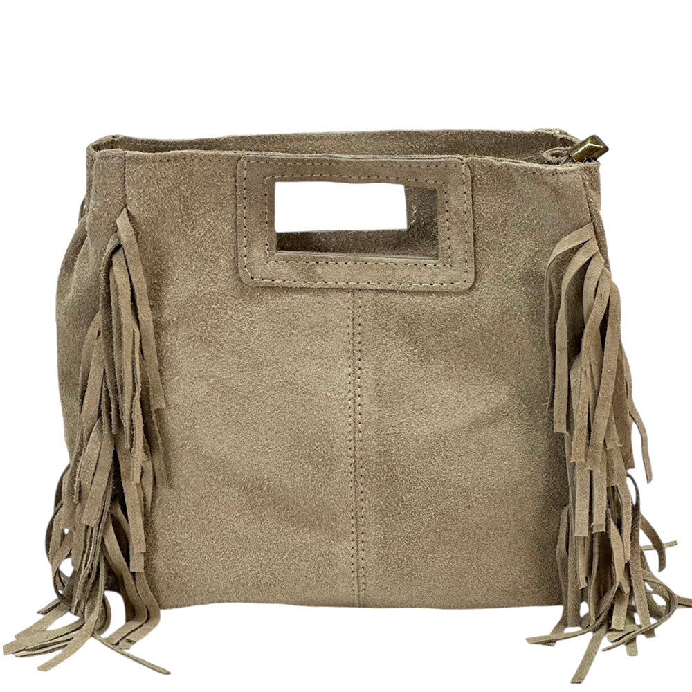Solaio Cow Leather Fringe Handbag - Made In Italy