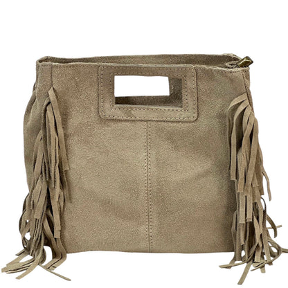 Solaio Cow Leather Fringe Handbag - Made In Italy