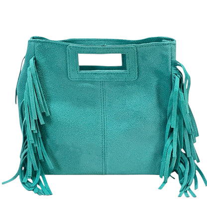 Solaio Cow Leather Fringe Handbag - Made In Italy