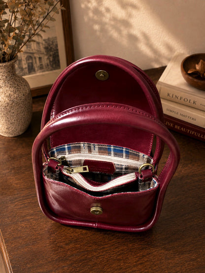 Althea Mini Top Handle Genuine Leather Bag - Made In Italy