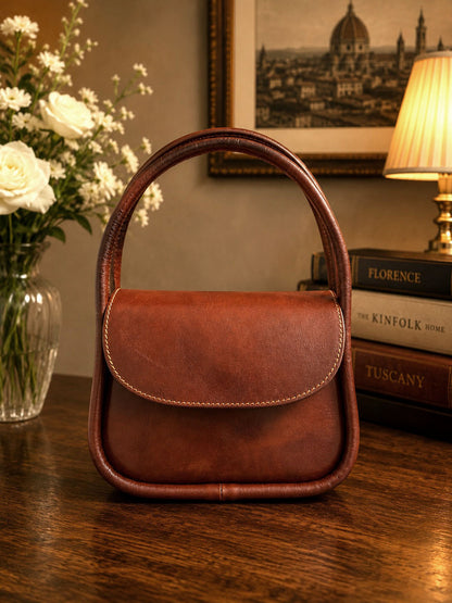 Althea Mini Top Handle Genuine Leather Bag - Made In Italy