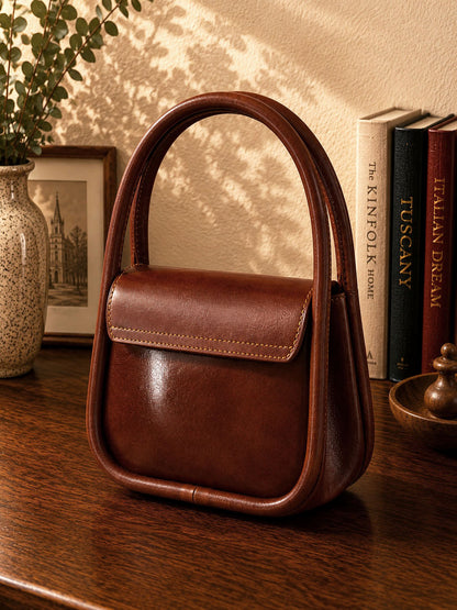 Althea Mini Top Handle Genuine Leather Bag - Made In Italy