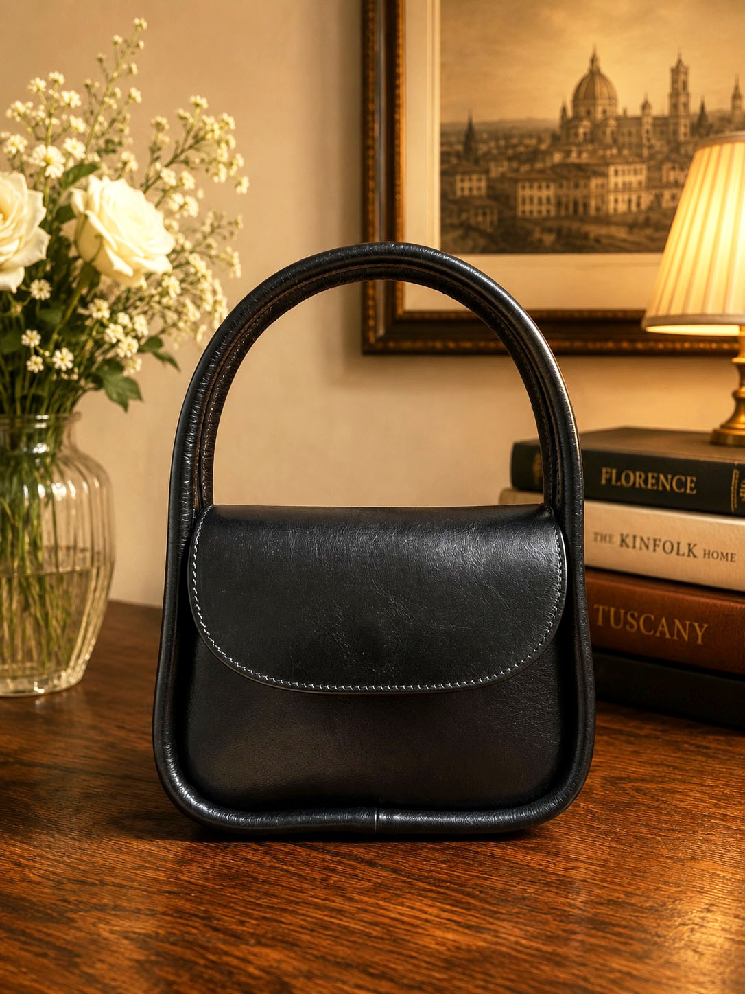 Althea Mini Top Handle Genuine Leather Bag - Made In Italy