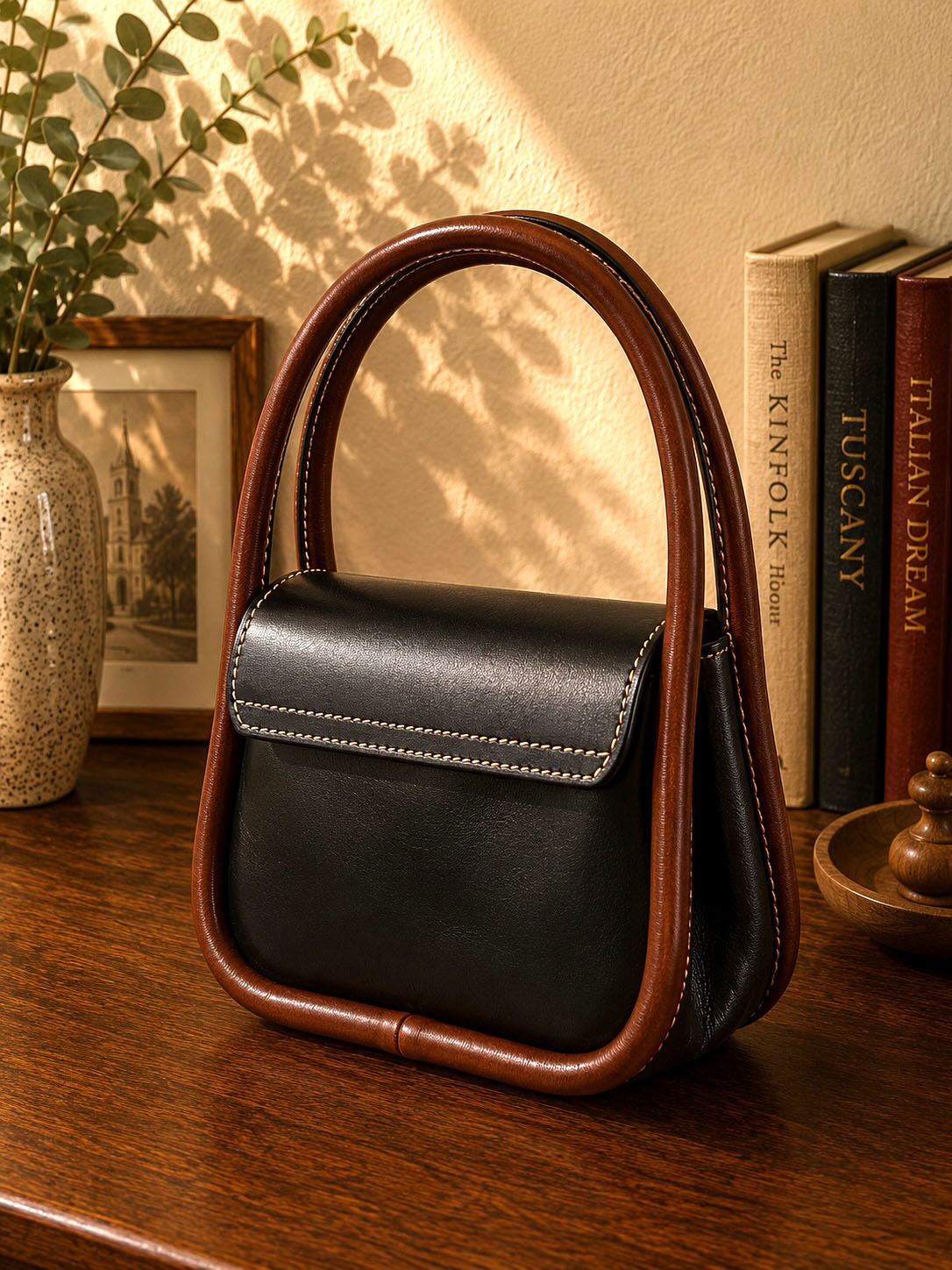 Althea Mini Top Handle Genuine Leather Bag - Made In Italy