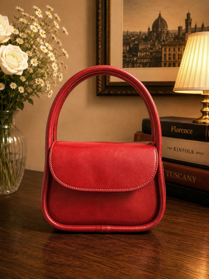 Althea Mini Top Handle Genuine Leather Bag - Made In Italy