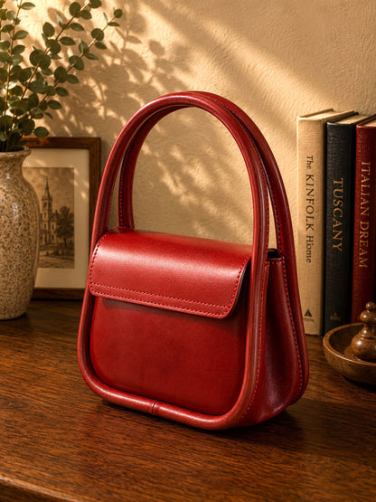 Althea Mini Top Handle Genuine Leather Bag - Made In Italy