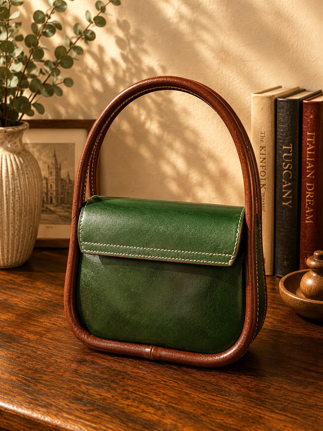 Althea Mini Top Handle Genuine Leather Bag - Made In Italy