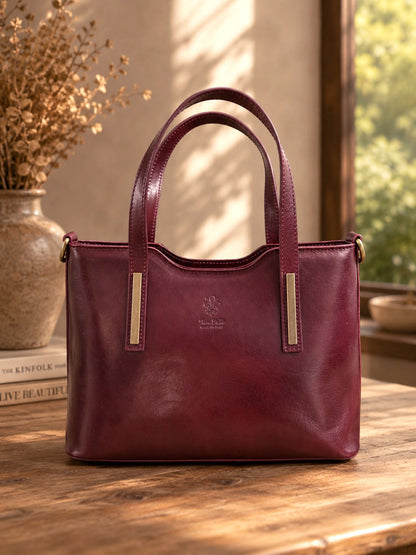 Liviana Large Structured Leather Tote Bag - Made In Italy