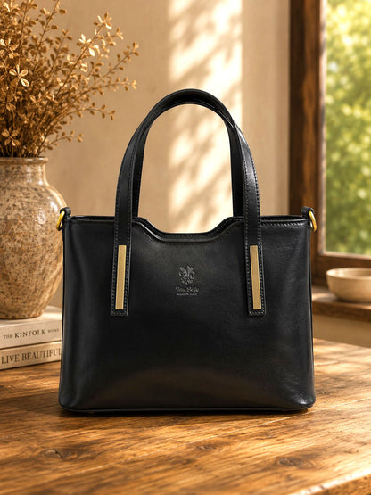 Liviana Large Structured Leather Tote Bag - Made In Italy