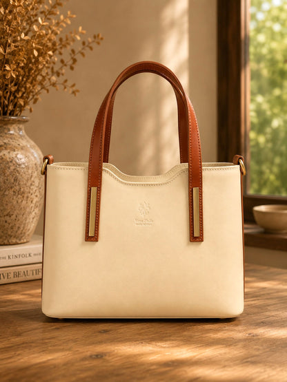 Liviana Large Structured Leather Tote Bag - Made In Italy