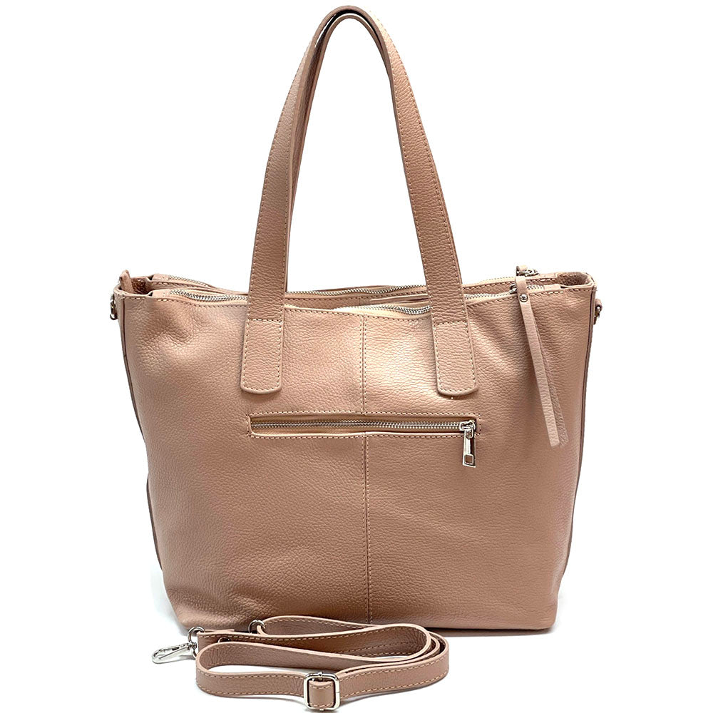 Zaira Italian Genuine Leather Tote Bag - Made In Italy