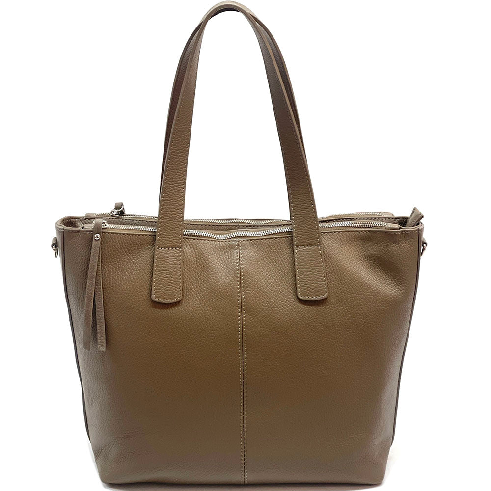 Zaira Italian Genuine Leather Tote Bag - Made In Italy