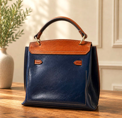 Adelasia Hand-Dyed Vegetable Leather Top Handle Bag - Made In Italy