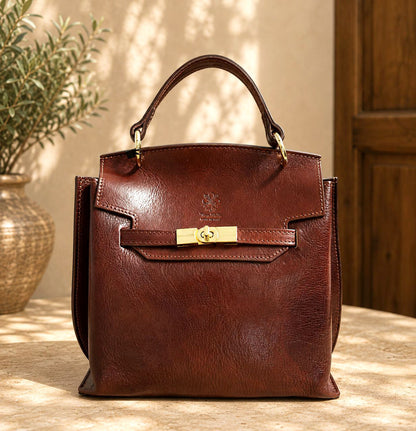 Adelasia Hand-Dyed Vegetable Leather Top Handle Bag - Made In Italy