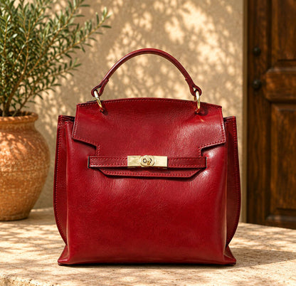 Adelasia Hand-Dyed Vegetable Leather Top Handle Bag - Made In Italy