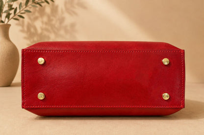 Adelasia Hand-Dyed Vegetable Leather Top Handle Bag - Made In Italy