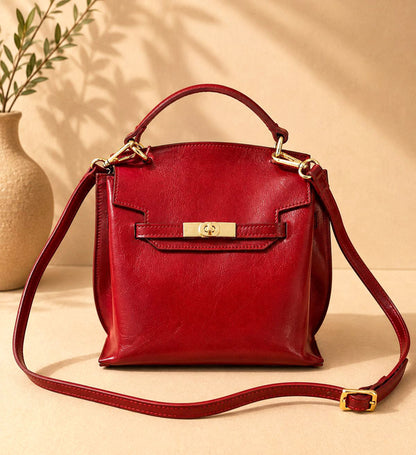 Adelasia Hand-Dyed Vegetable Leather Top Handle Bag - Made In Italy