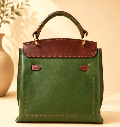 Adelasia Hand-Dyed Vegetable Leather Top Handle Bag - Made In Italy
